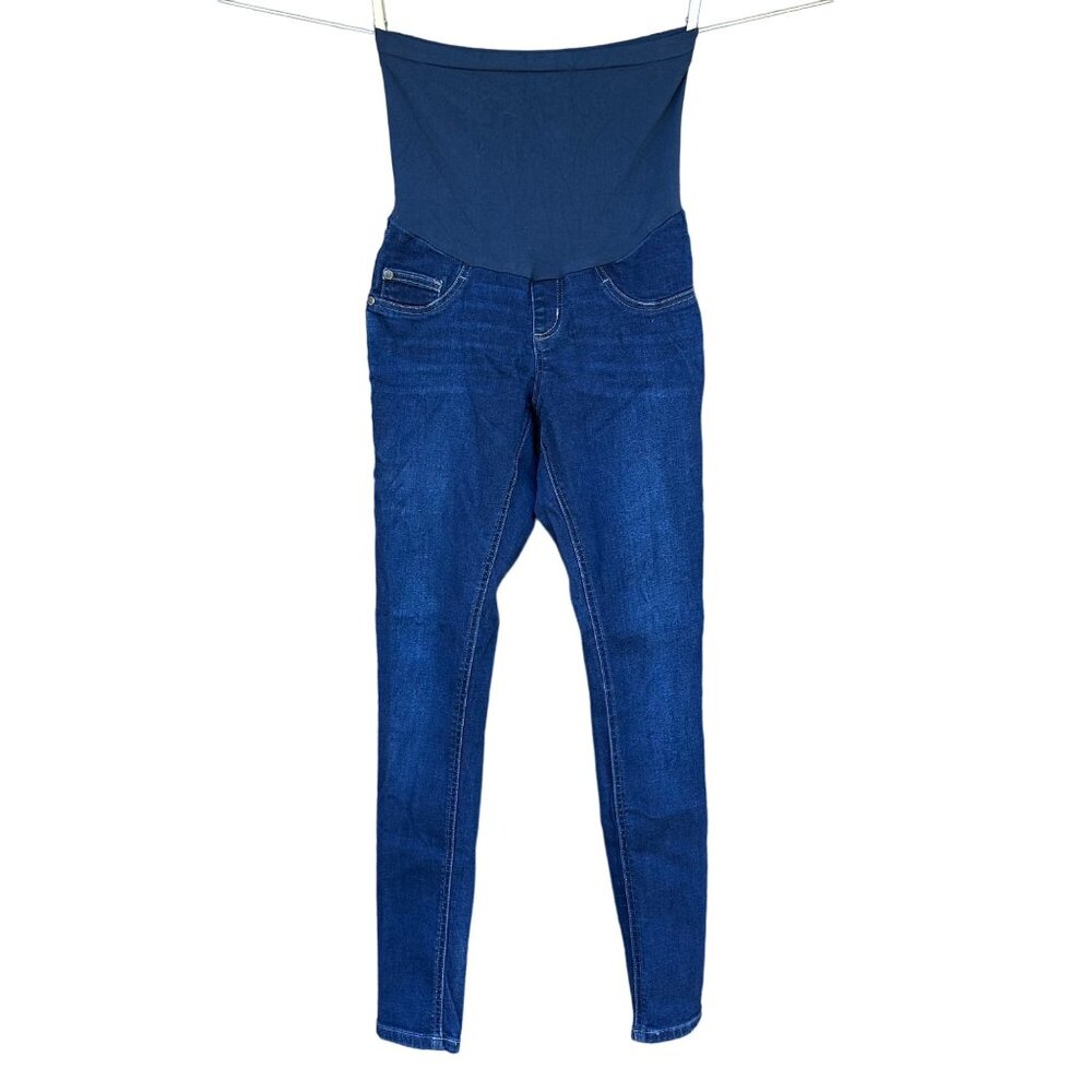Indigo Blue Maternity Dark Blue Skinny Jeans Size M - Picture 2 of 14